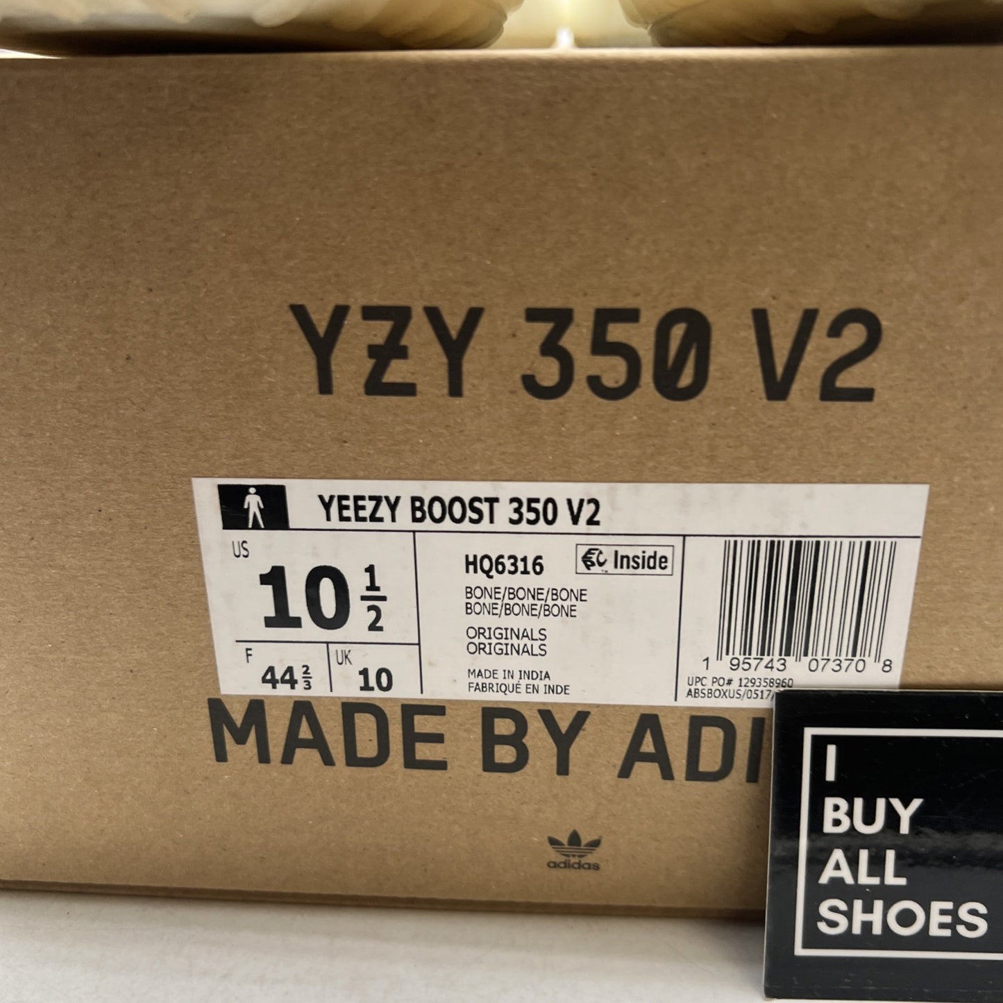 Size 10.5 - adidas Yeezy Boost 350 V2 Low Bone (HQ6316)