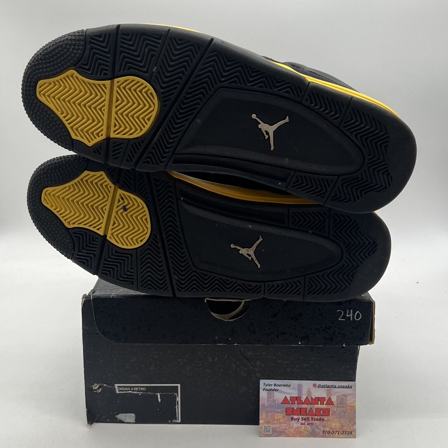 Size 13 - Jordan 4 Retro Mid Thunder Black Yellow Suede (DH6927-017)