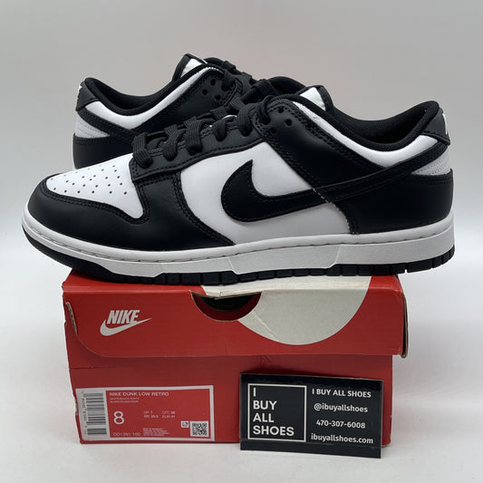 Size 8 - Nike Dunk Low Black White Leather (DD1391-100)