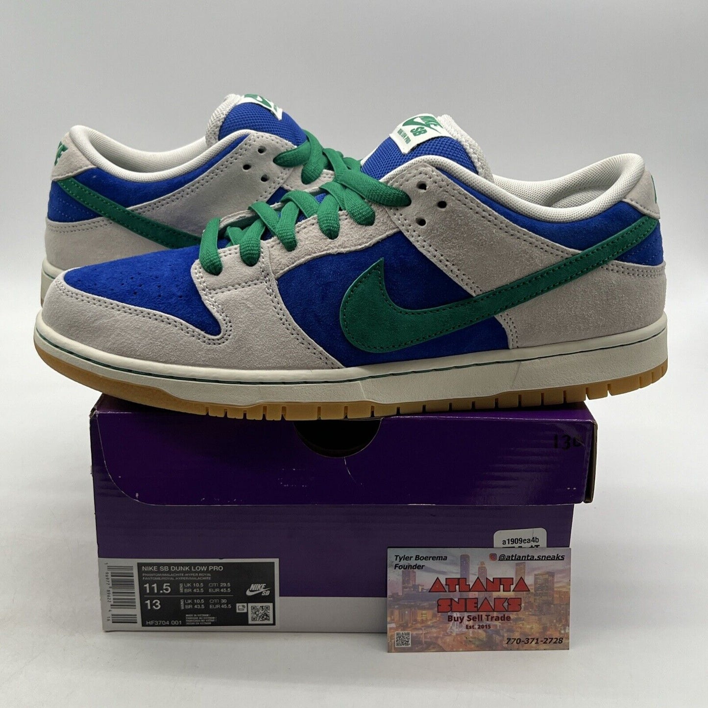 Size 11.5 - Nike Dunk SB Low Hyper Royal Malachite (HF3704-001)