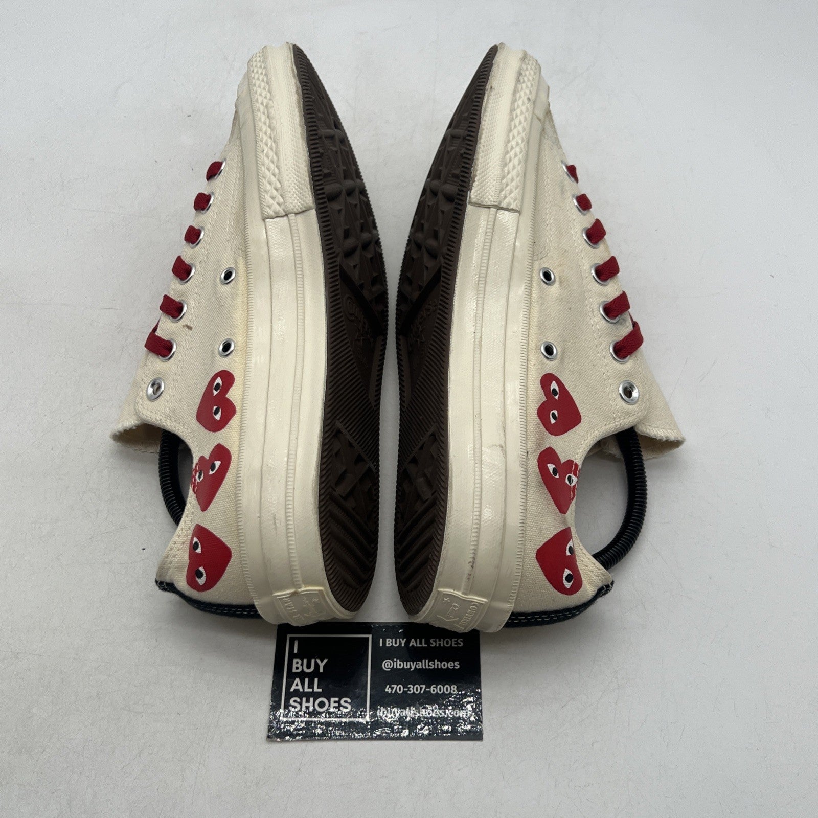 Size 9 -Comme des Garçons Play x Converse Chuck 70 Top Low Multi Heart (162975C)