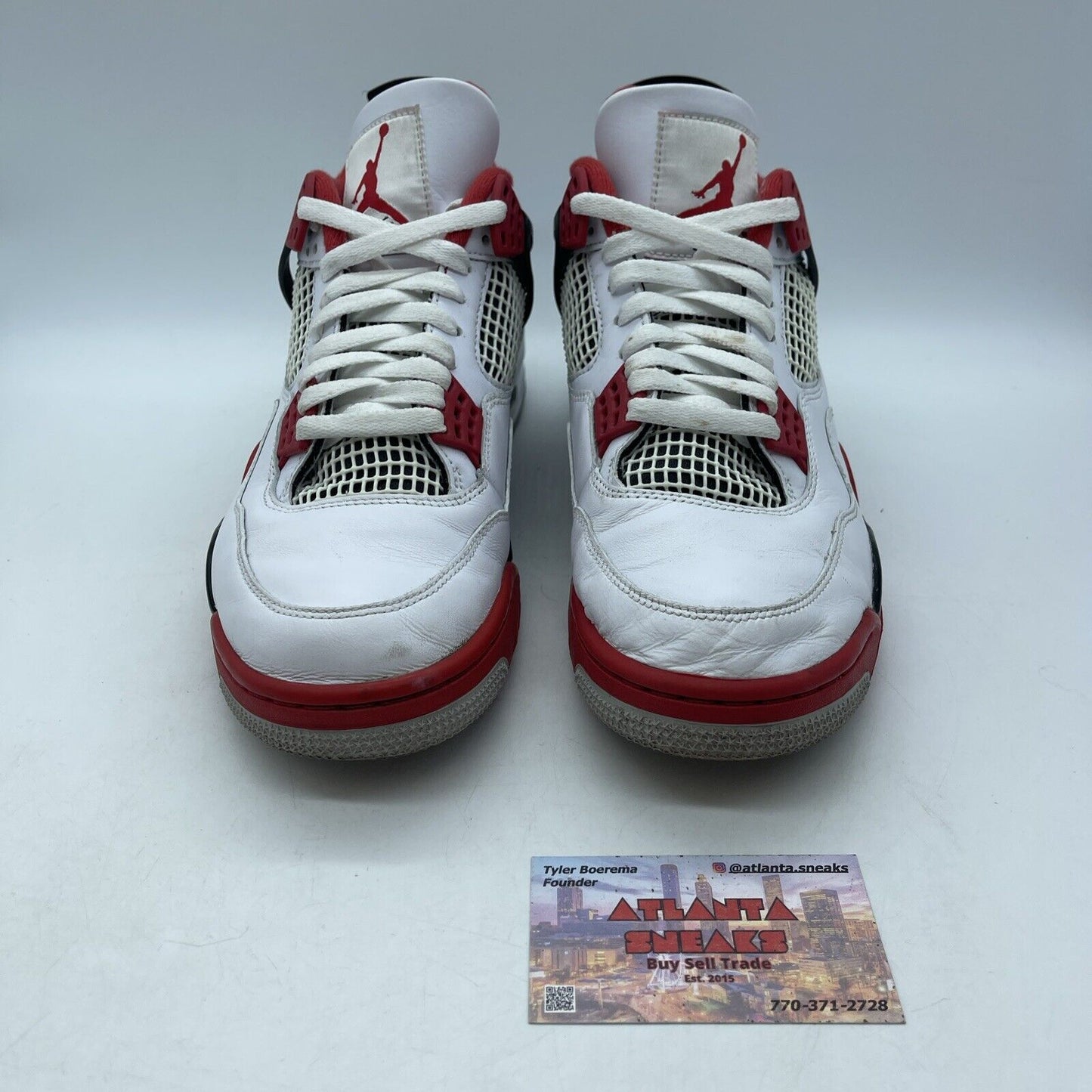 Size 9.5 - Jordan 4 Retro OG Mid Fire Red Black White Leather (DC7770-160)