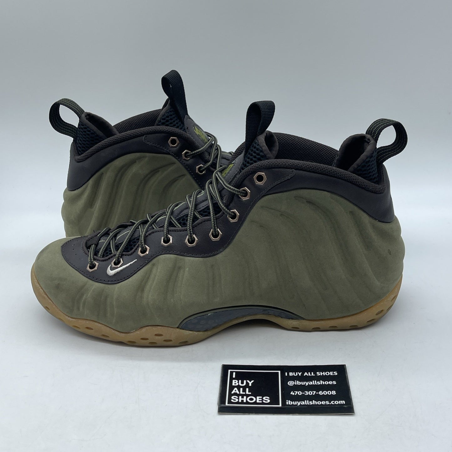 Size 10 - Nike Air Foamposite One PRM Olive Green Brown Suede (575420-200)