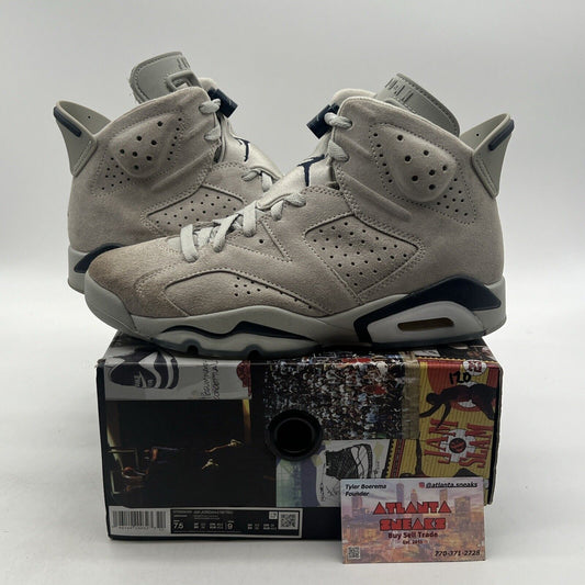 Size 7.5 - Jordan 6 Retro Mid Georgetown Grey Suede Navy (CT8529-012)