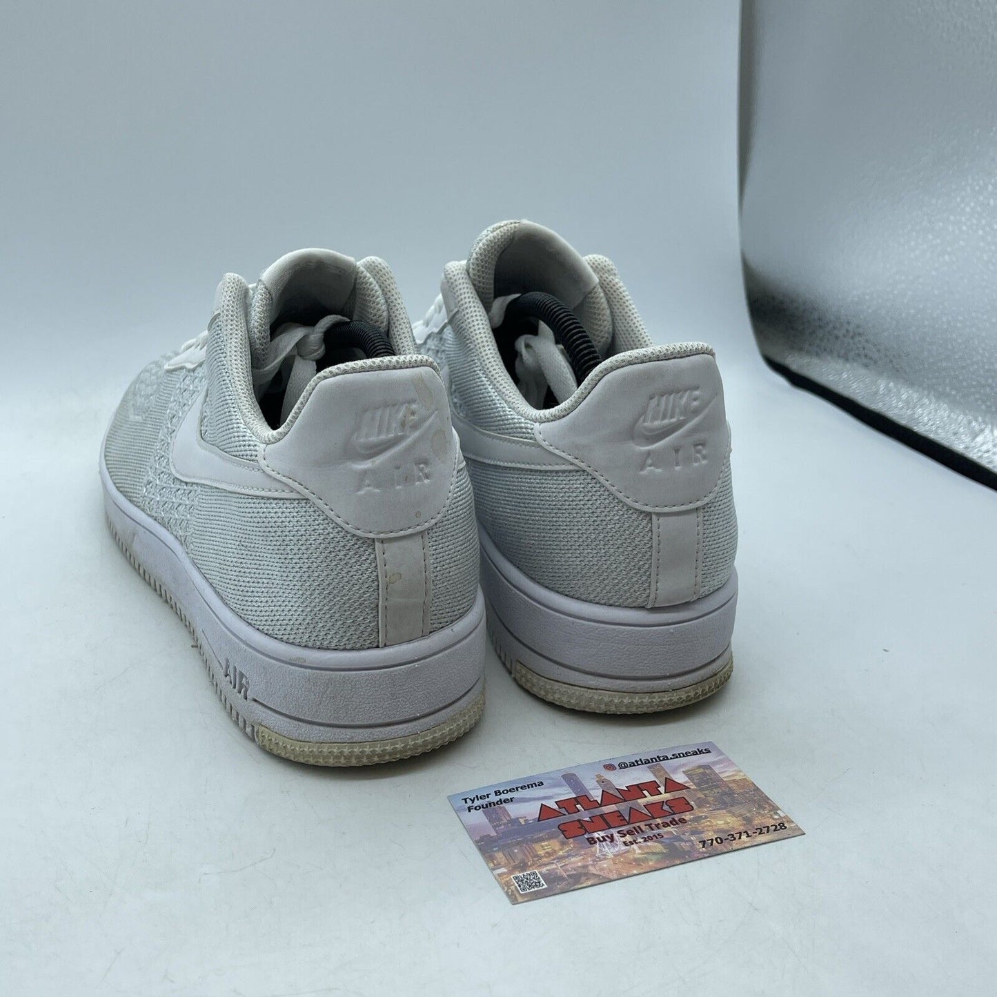 Size 11.5 - Nike Air Force 1 Flyknit 2.0 Low Pure Platinum Suede (AV3042-100)