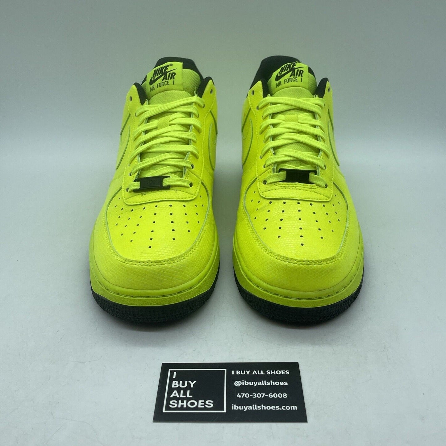 Size 10 - Nike Air Force 1 Green Black Leather Suede (488298-703)