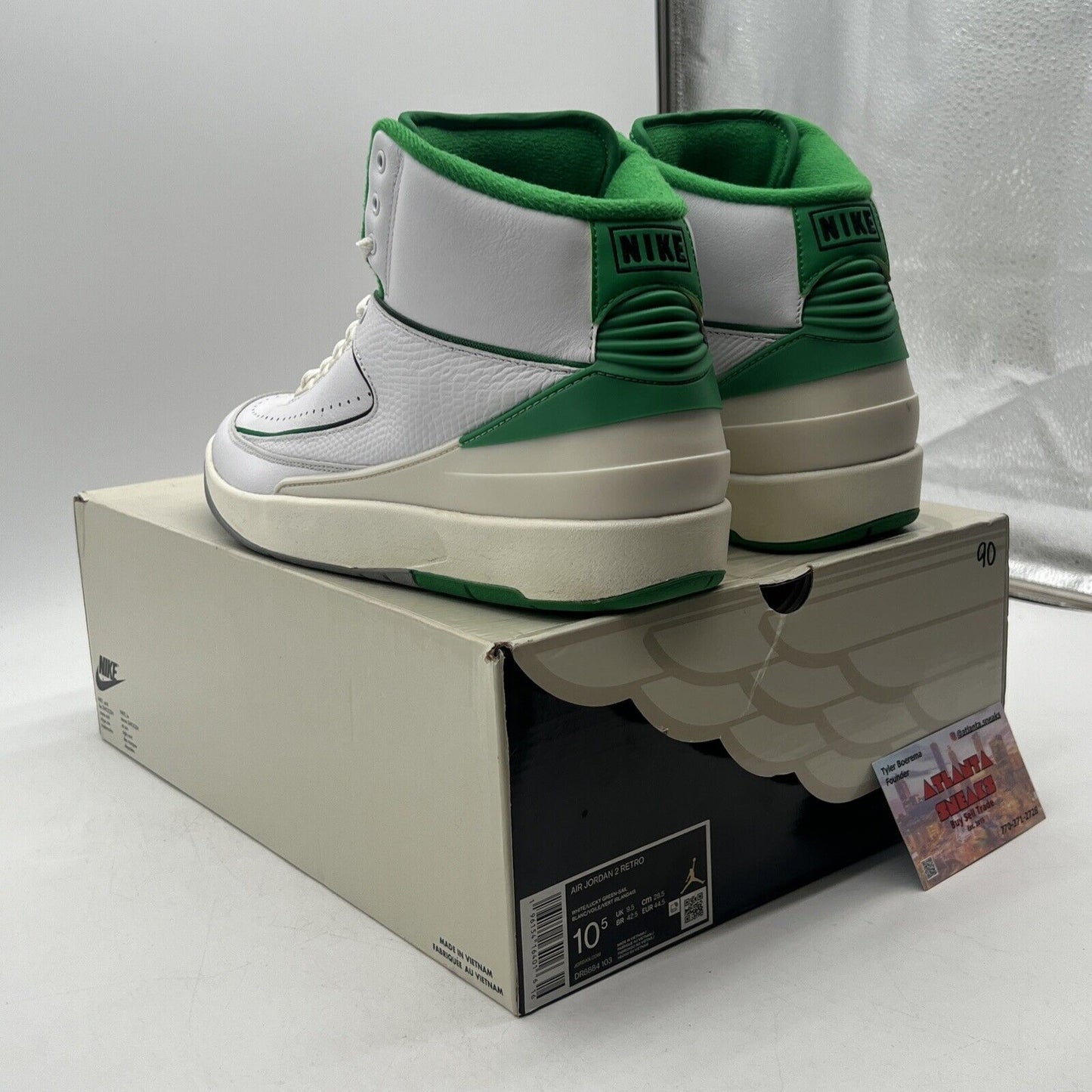 Size 10.5 - Jordan 2 Retro Lucky Green White Leather (DR8884-103)