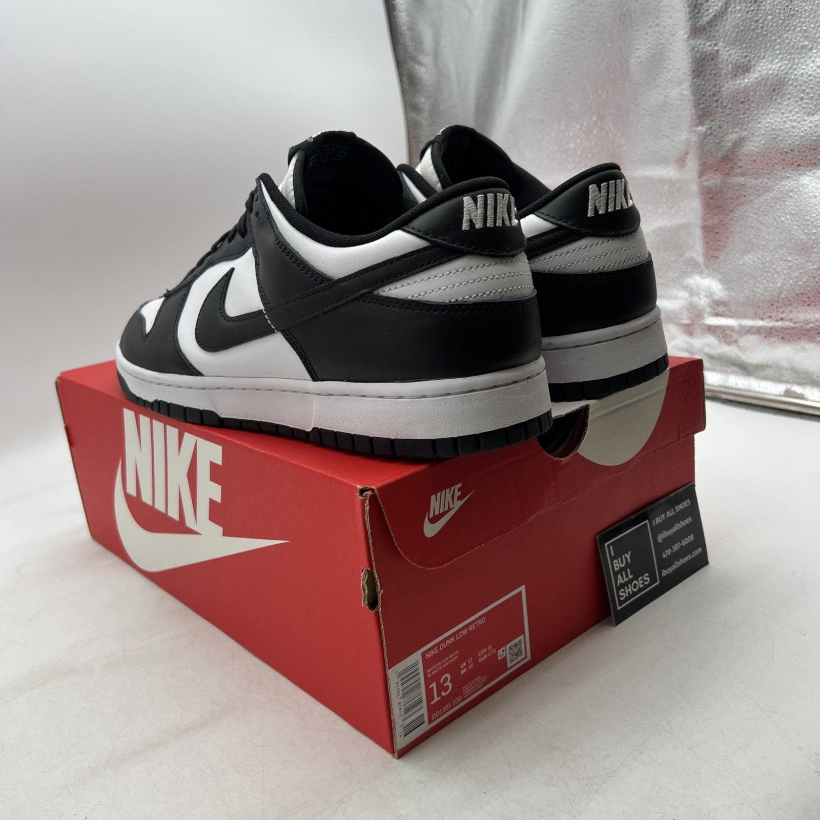 Size 13 - Nike Dunk Low Black White (DD1391-100)