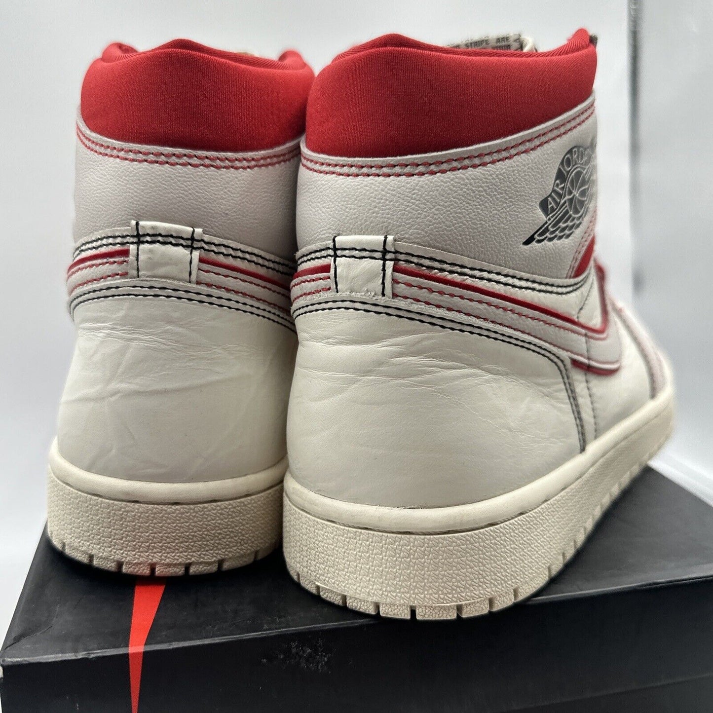 Size 9.5 - Jordan 1 Retro High OG Phantom 2019 White Red Black Cracked Leathers