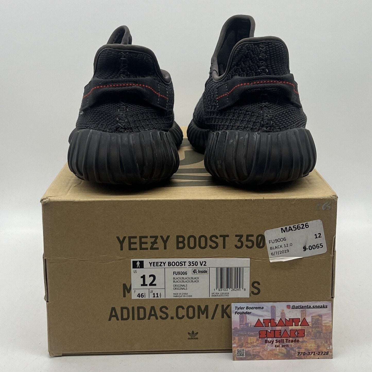 Size 12 - adidas Yeezy Boost 350 V2 Low Black Non-Reflective