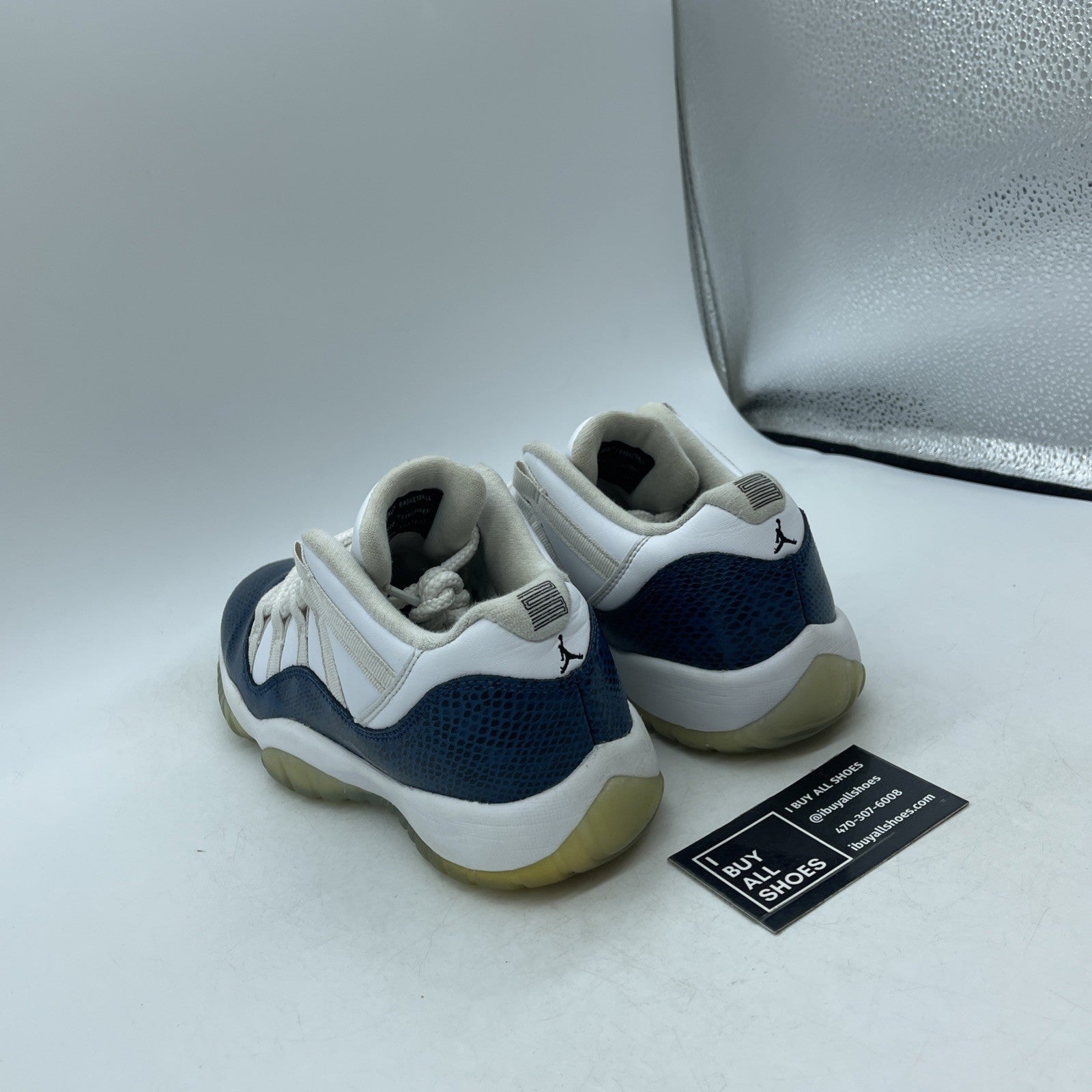 Size 7Y (GS) - Air Jordan 11 Retro 2019 Low Navy Snakeskin (CD6847-102)