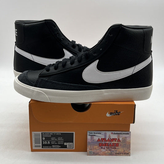 Size 9 - Nike Blazer '77 Vintage Mid Black Sail Leather (BQ6806-002)