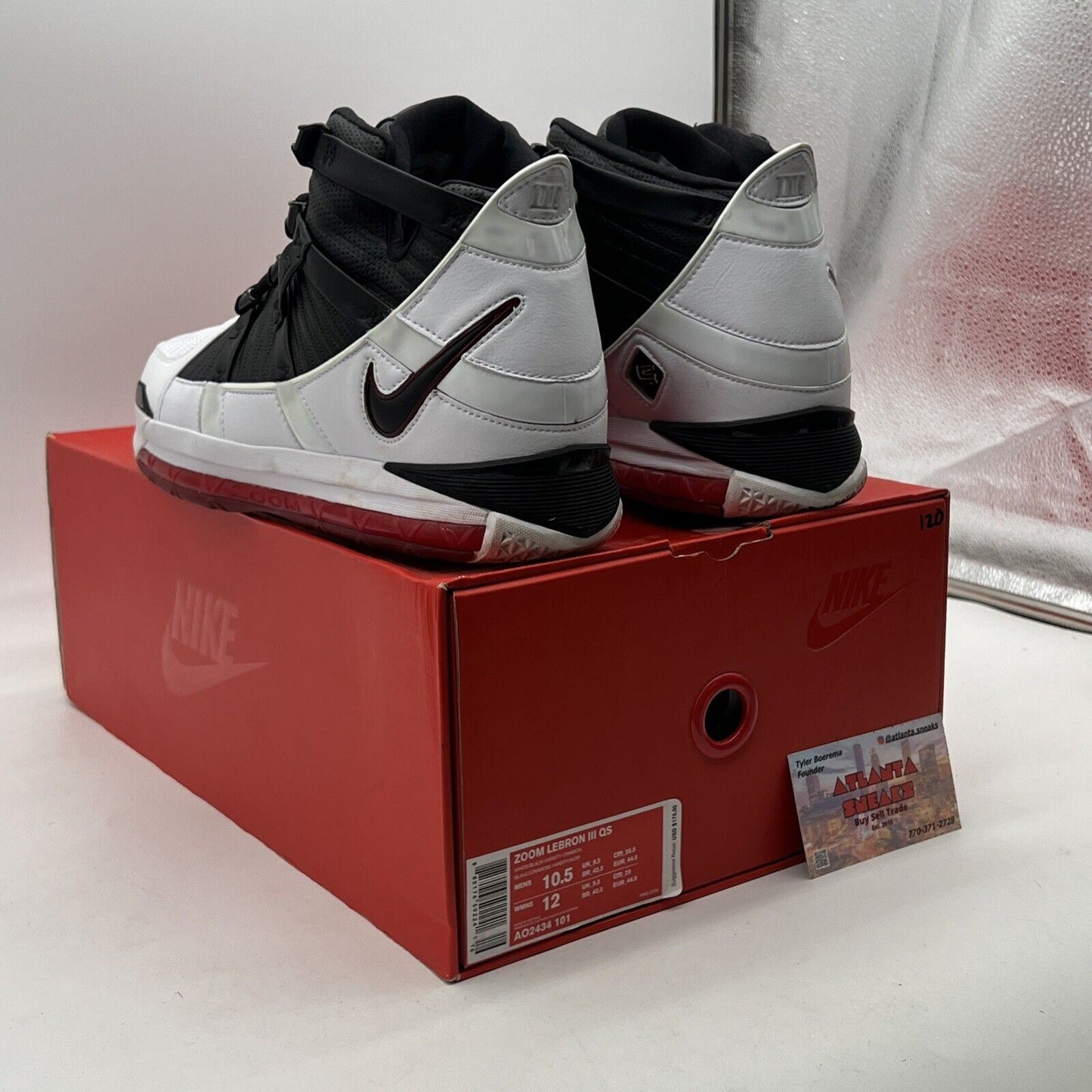 Size 10.5 - Nike Zoom LeBron 3 Retro QS 2019 Home (AO2434-101)