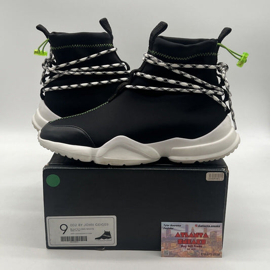 Size 9 - John Geiger 002 Black/Lime/White Luxury Athletic Sneaker