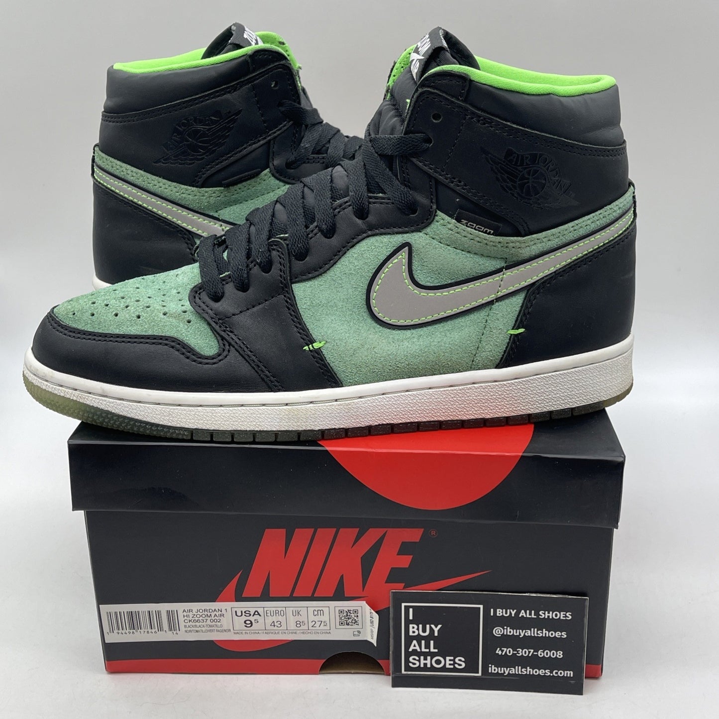 Size 9.5 - Air Jordan 1 Zoom High Zen Green (CK6637-002)