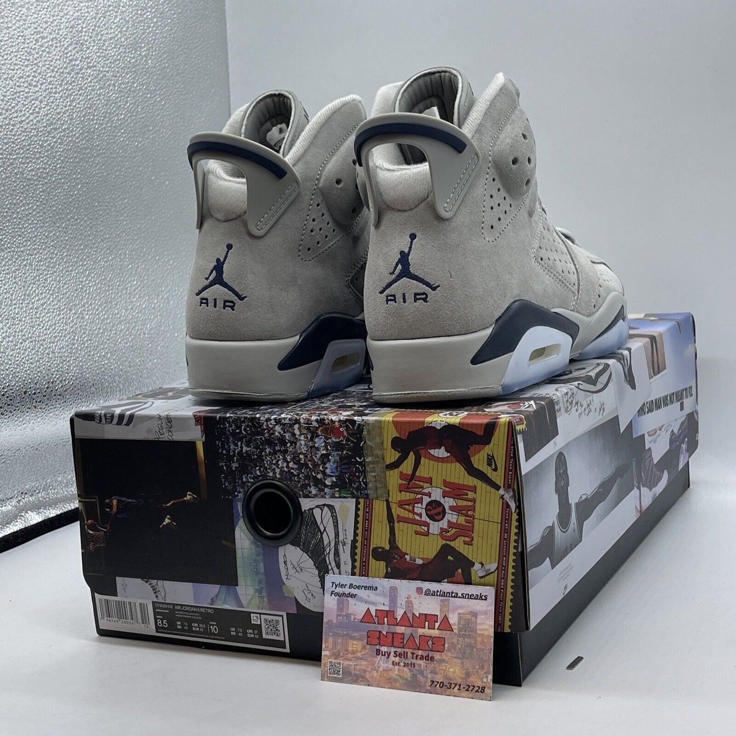 Size 8.5 - Jordan 6 Retro Mid Georgetown Grey Suede Blue (CT8529-012)