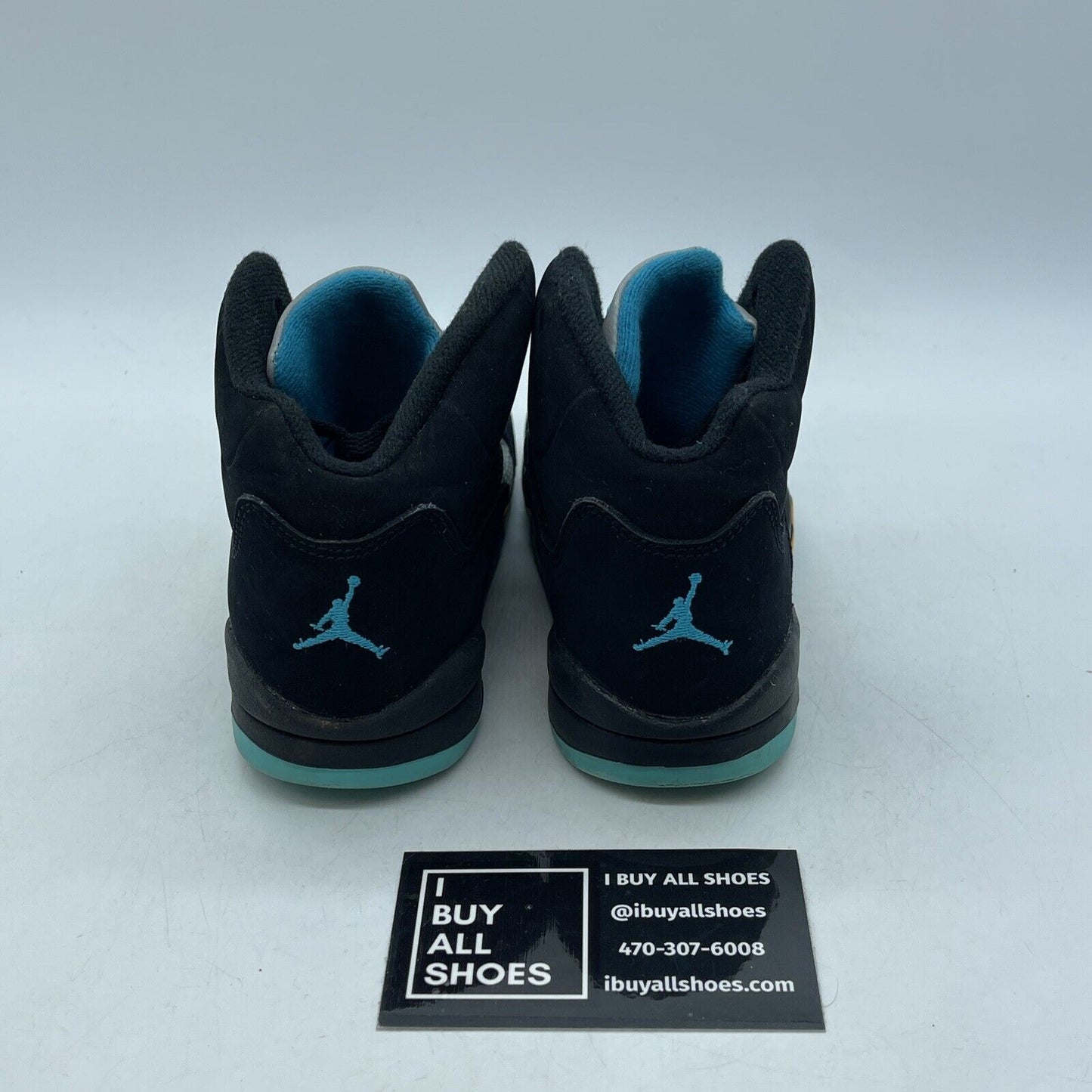 Size 11C (PS) - Jordan 5 Retro Mid Aqua Blue Black Yellow Suede (440889-047)