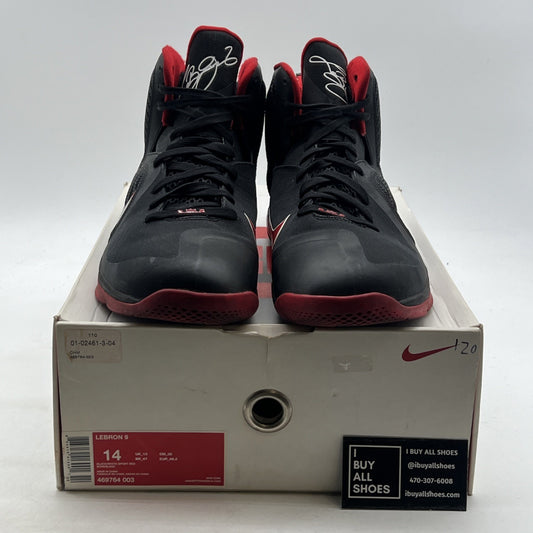 Size 14 - Nike LeBron 9 Black White Red (469764-003)
