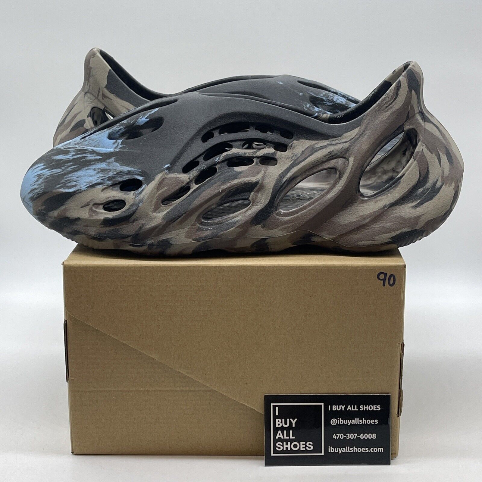Size 13 - Yeezy Foam runner Mx Cinder Brown Black Blue (ID4126)