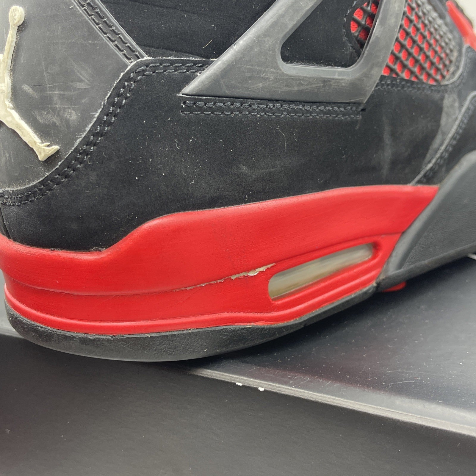 Size 10 - Jordan 4 Retro Mid Red Thunder Black White Suede (CT8527-016)
