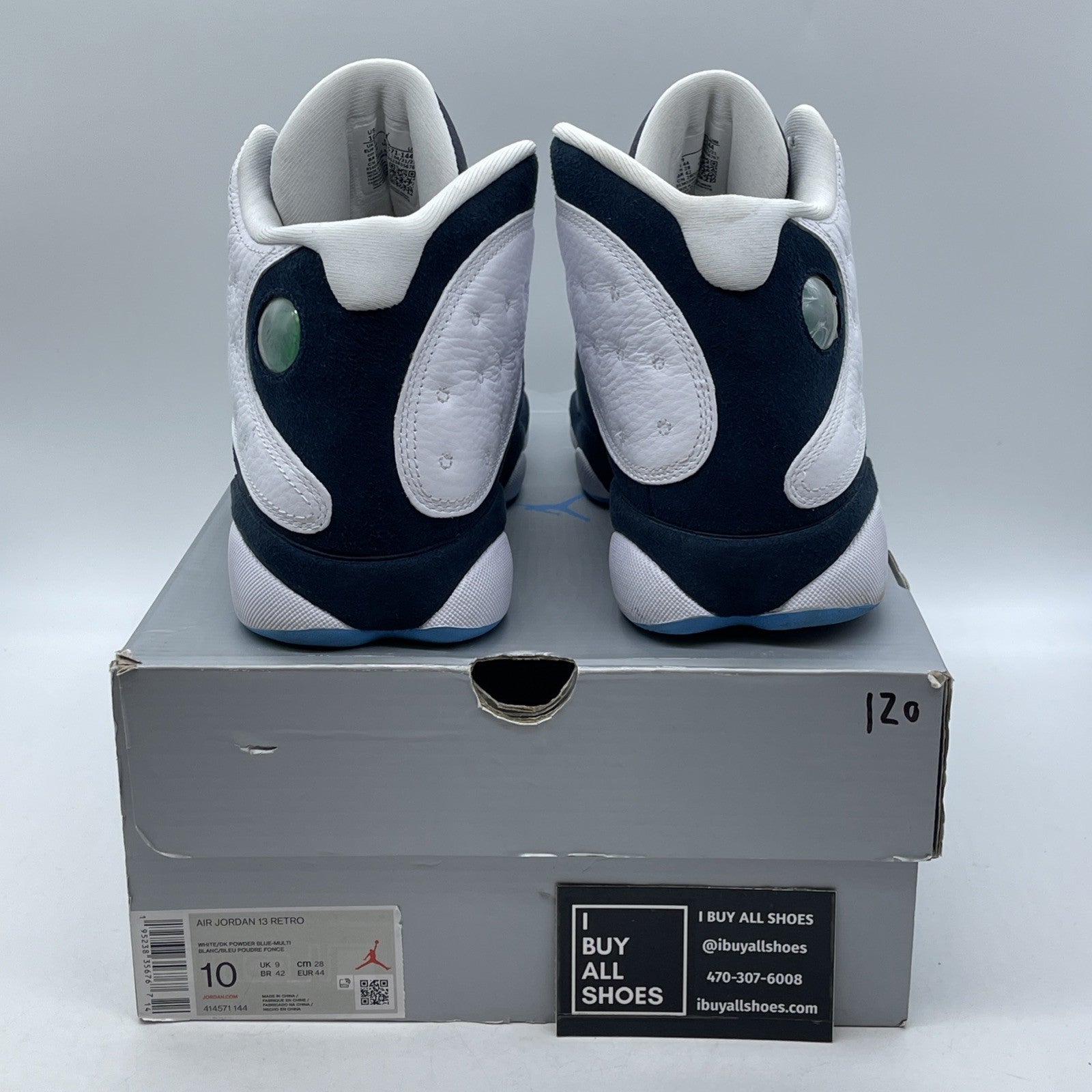 Size 10 - Jordan 13 Retro Obsidian Blue White Suede Leather (414571-144)
