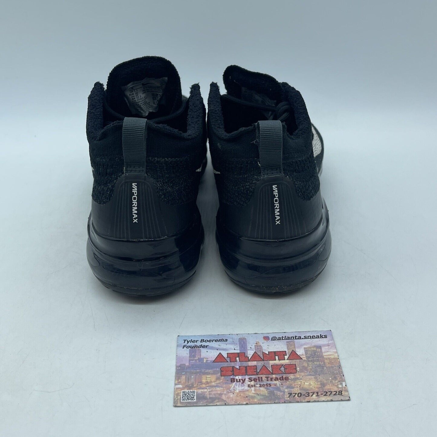 Size 8W- Nike Air VaporMax 2023 Flyknit Black Sail White Suede (DV6840-002)