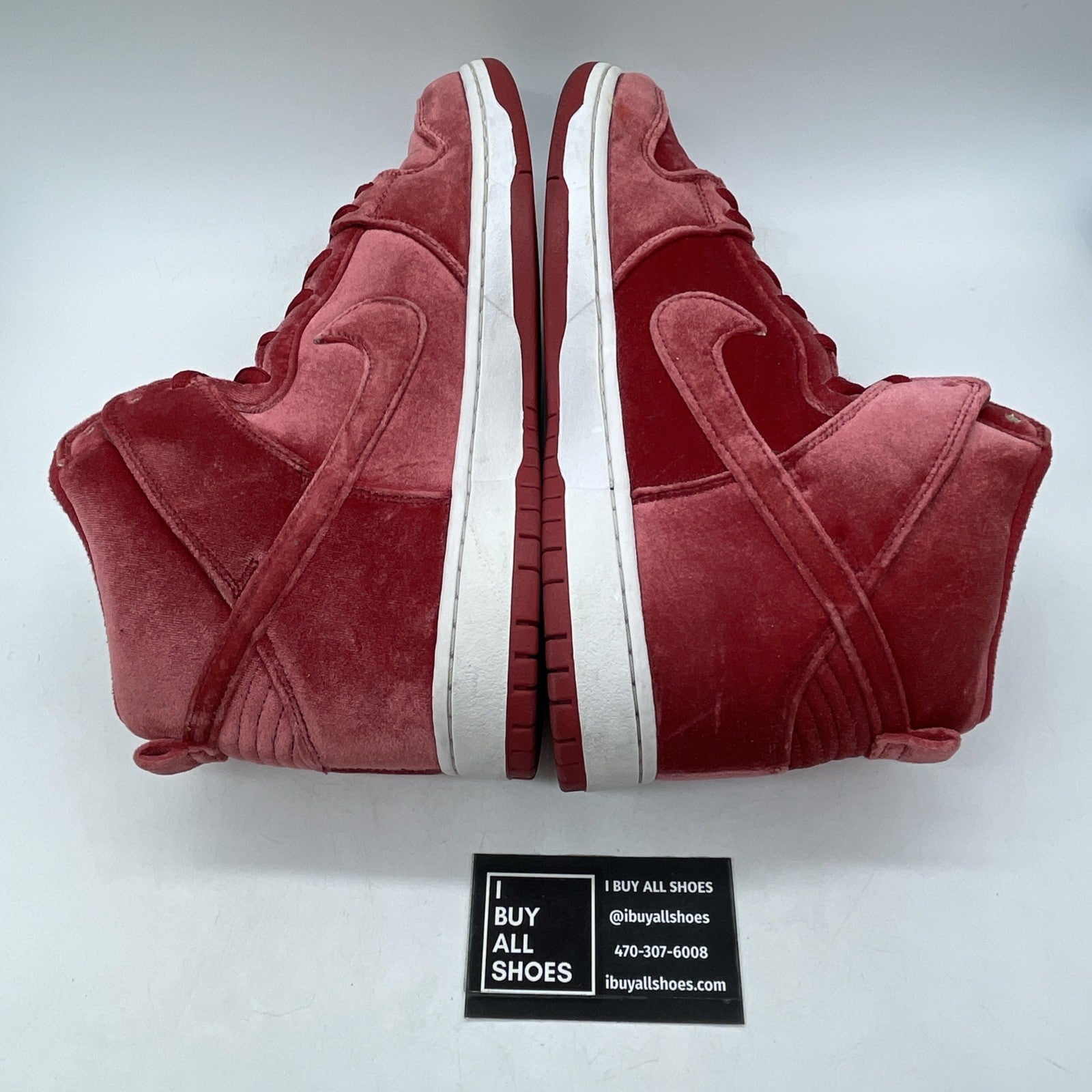 Size 12 - Nike SB Dunk PRM High Red Velvet Suede (313171-661)