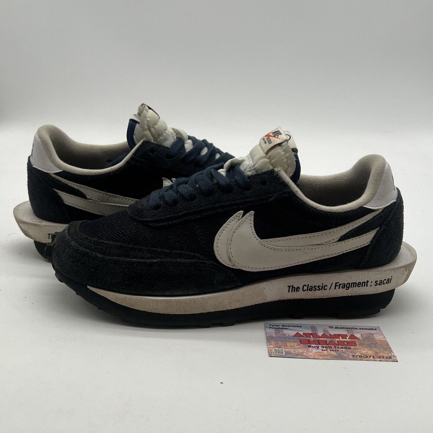 Size 9.5 - Nike LDV Waffle x Fragment Design x sacai Low Blackened Blue