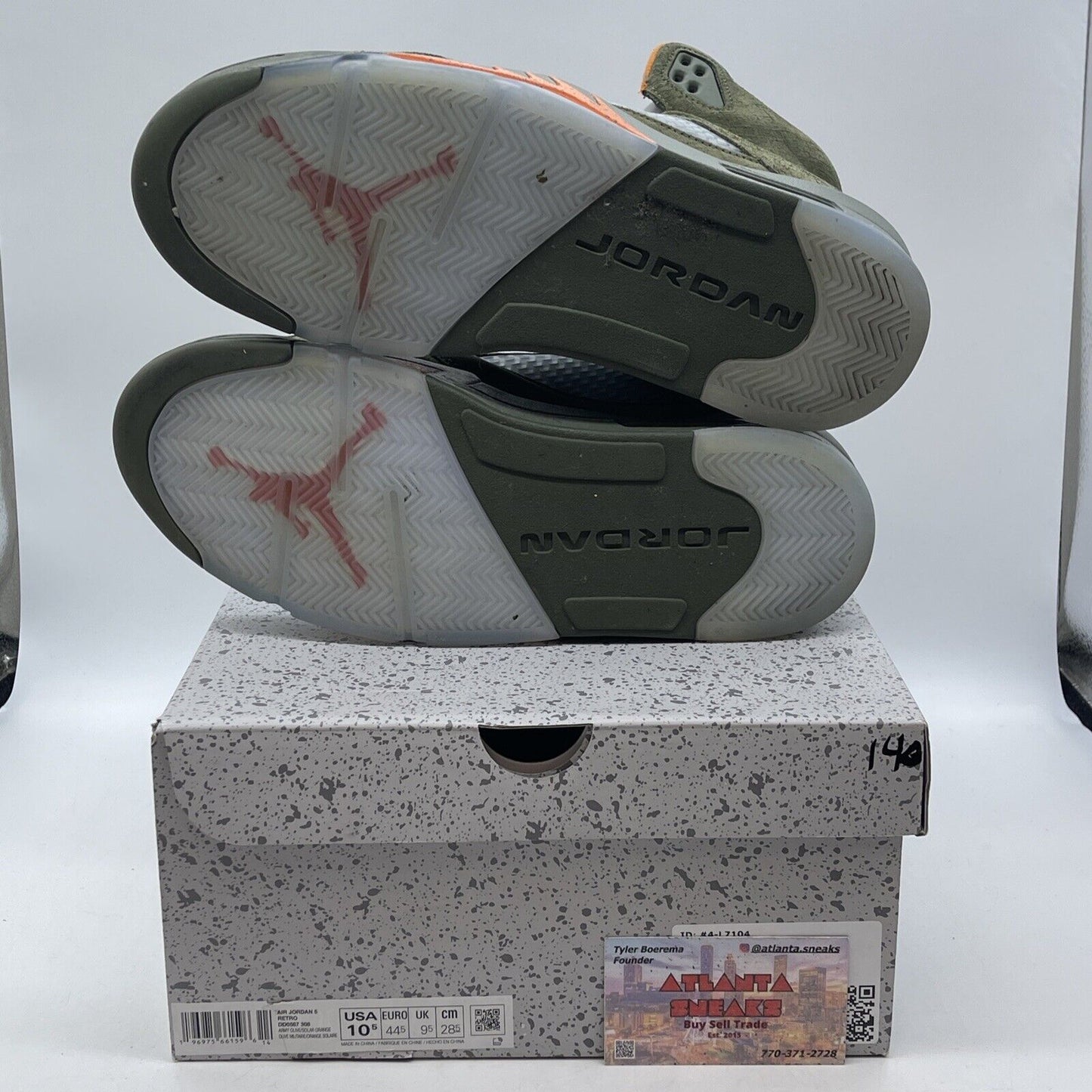 Size 10.5 - Air Jordan 5 Retro 2024 Olive Orange Suede Grey Leather (DD0587-308)