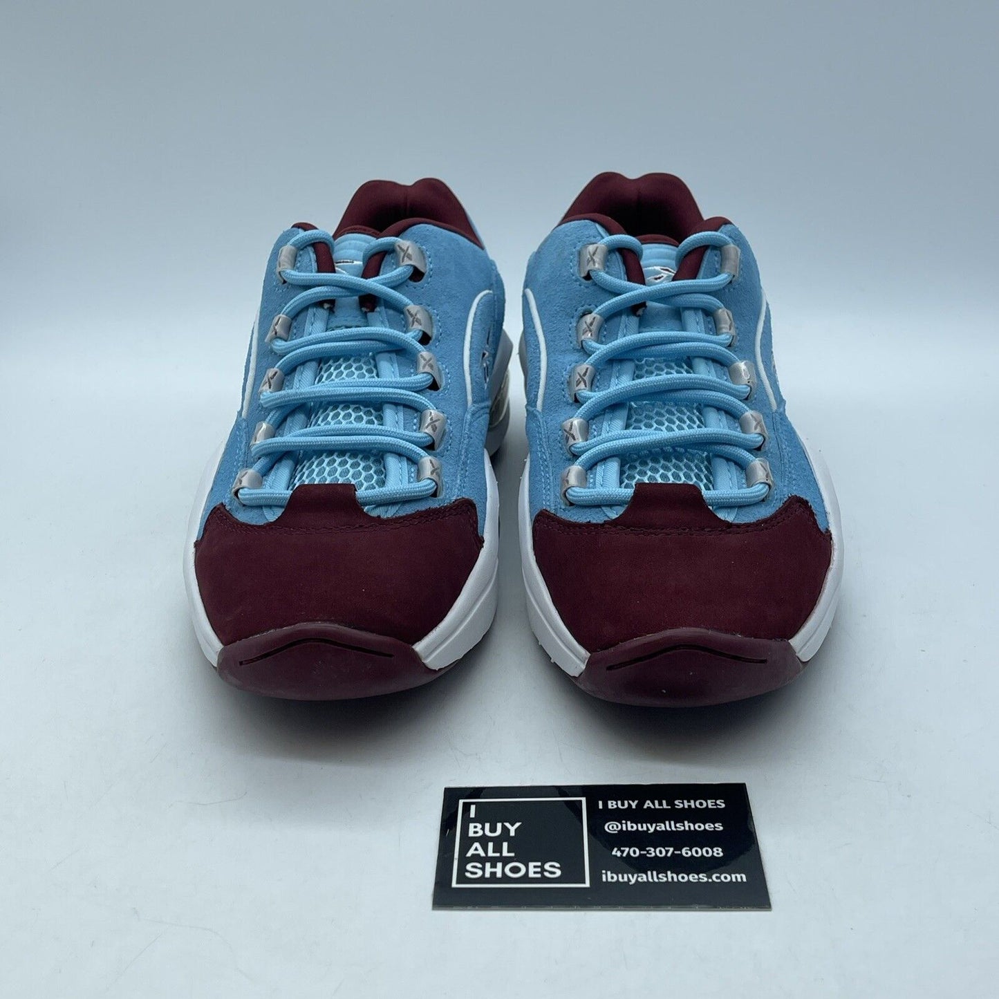 Size 8 - Reebok Question Low Phillies Digital Blue Burgundy Suede (GZ0990)