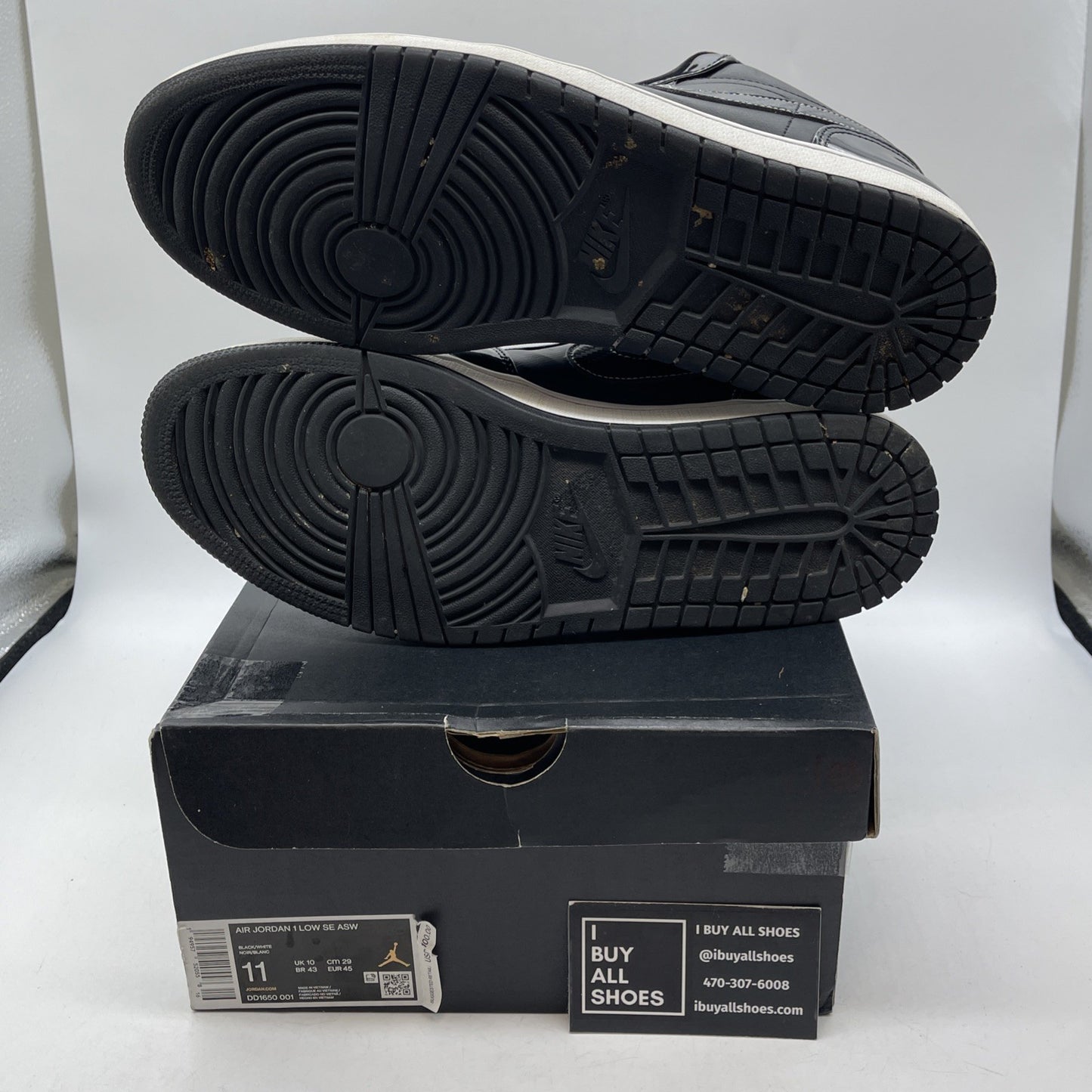 Size 11 - Air Jordan 1 Low All Star 2021 Black Leather (DD1650-001)