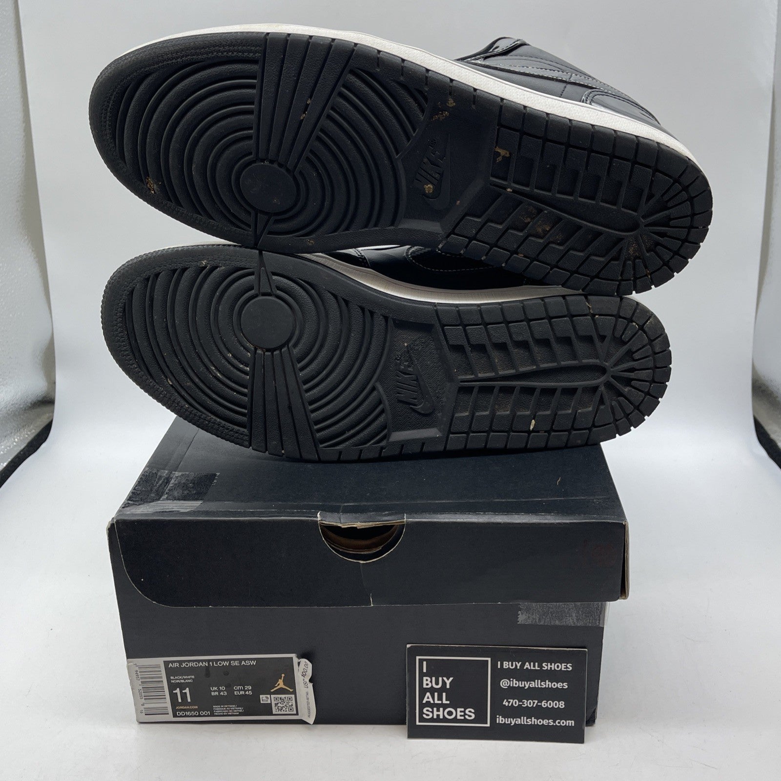 Size 11 - Air Jordan 1 Low All Star 2021 Black Leather (DD1650-001)