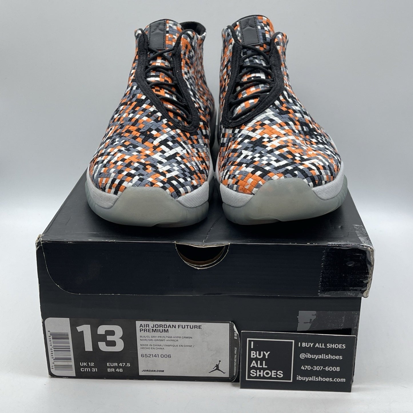Size 13 - Air Jordan Future Premium Easter Orange Black Suede (652141-006)