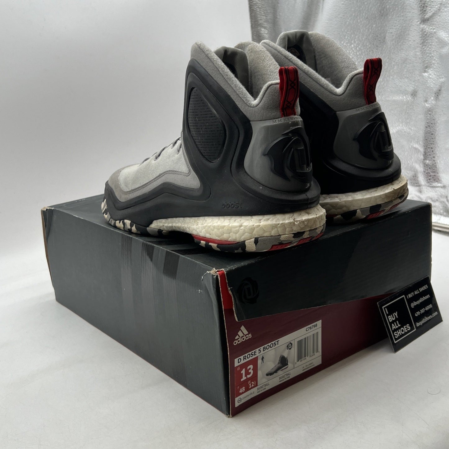 Size 13 - Adidas D Rose 5 Boost Light Onix (C76798)