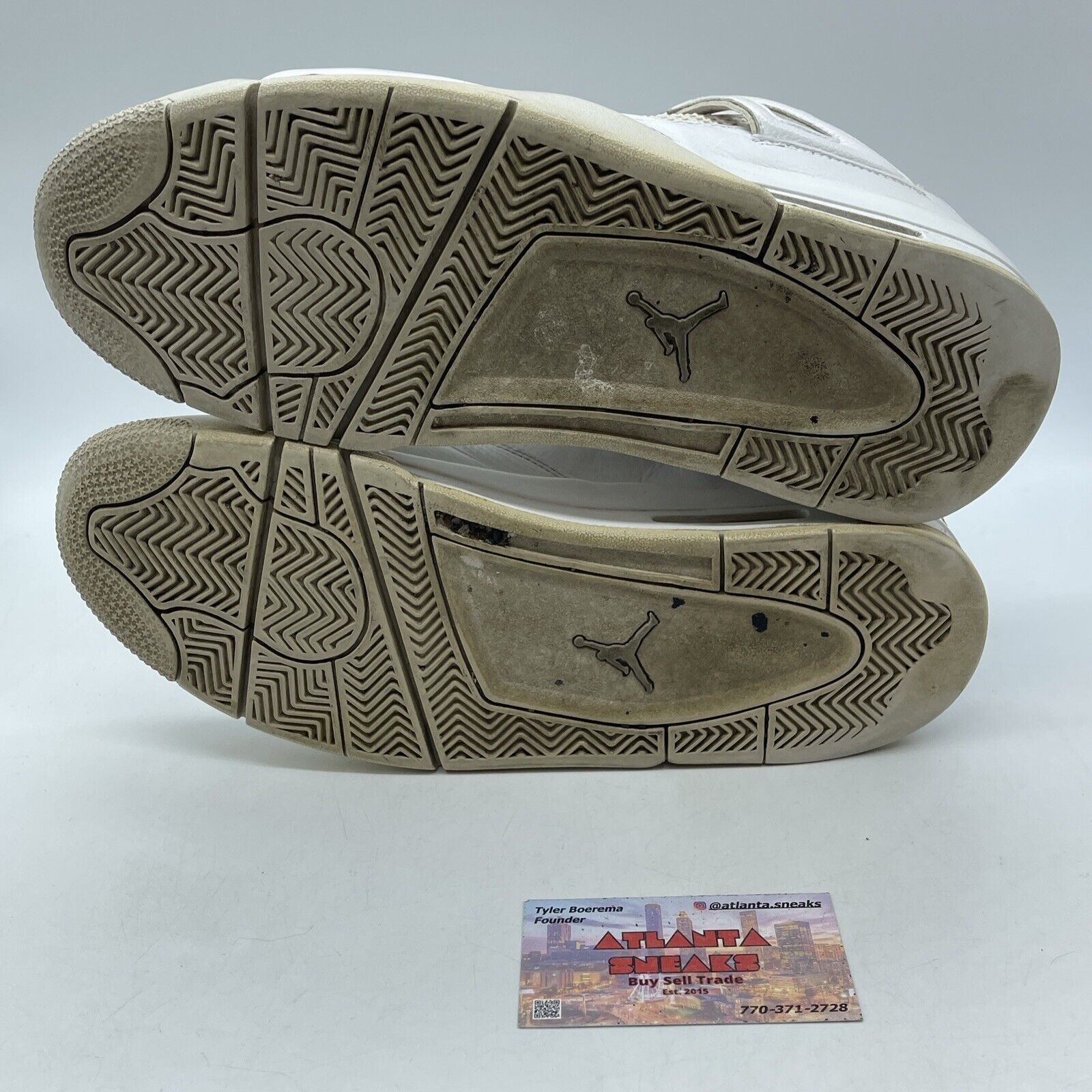 Size 11 - Jordan 4 Retro Mid Pure Money Silver White Leather (308497-100)