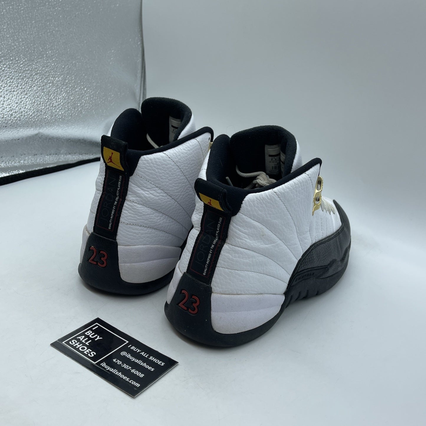 Size 9.5 - Air Jordan 12 Retro taxi release 2013 Black White Leather (130690-125