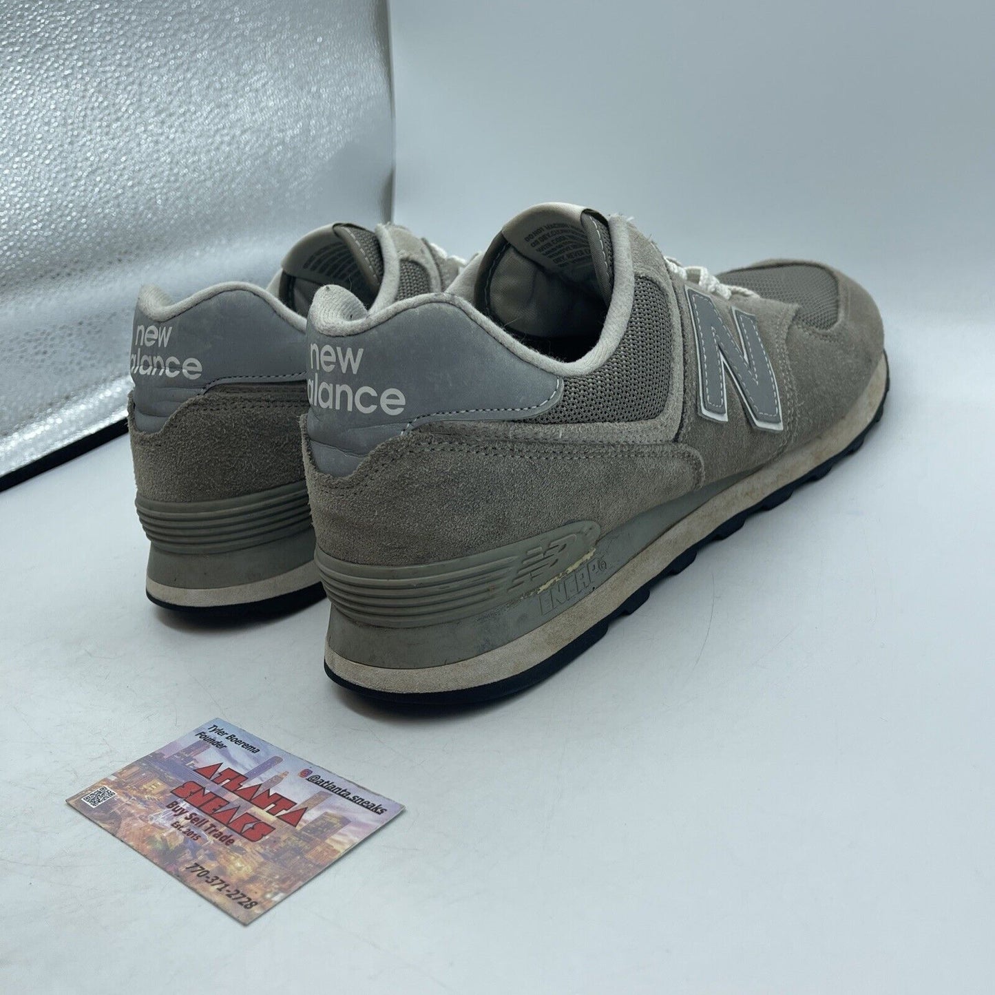 Size 12 - New Balance 574 Core Grey White Suede (ML574EGG)