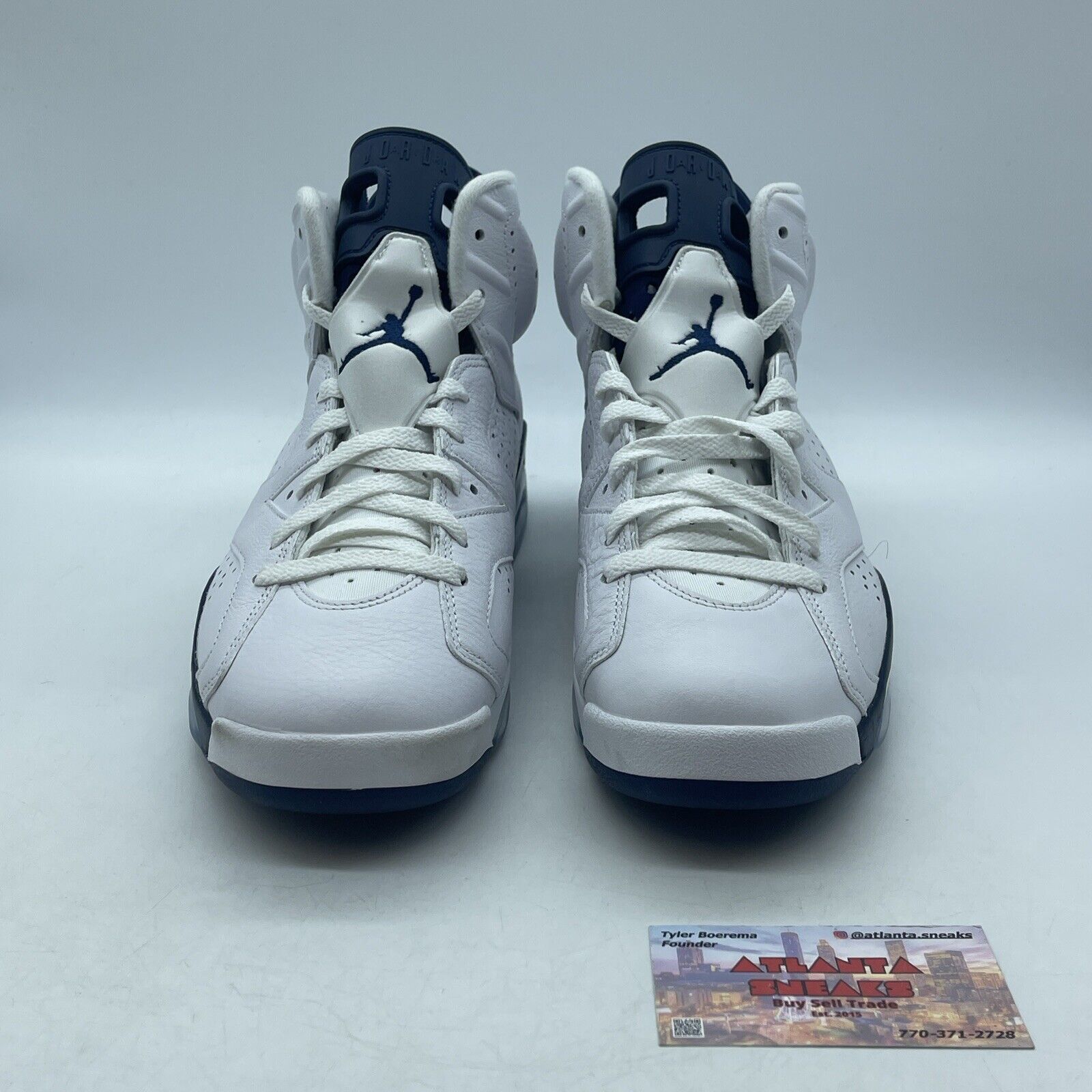 Size 9.5 - Jordan 6 Retro Midnight Navy White Leather (CT8529-141)