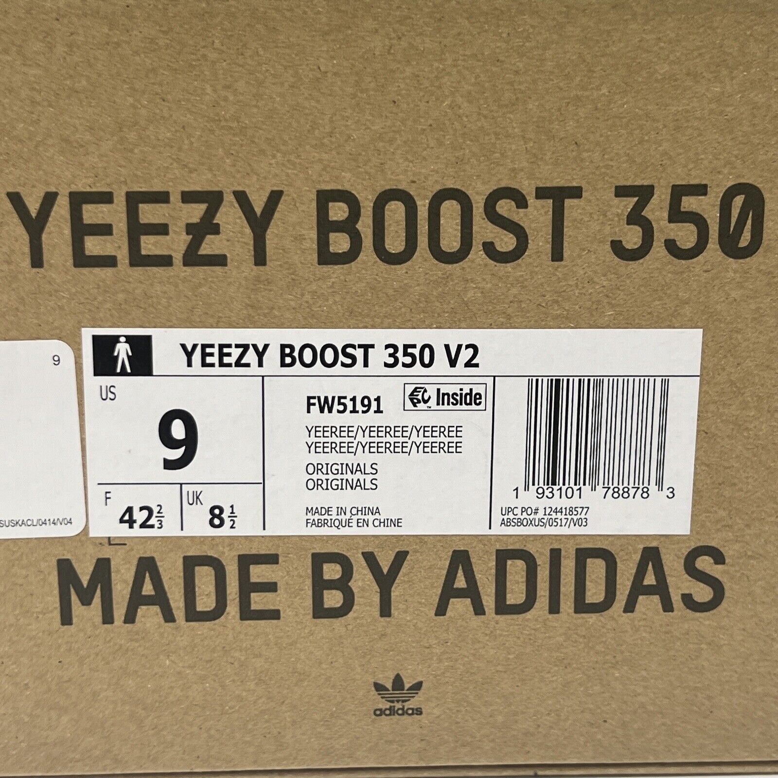 Size 9 - adidas Yeezy Boost 350 V2 Yeezreel Non-Reflective Brand New Og All DS