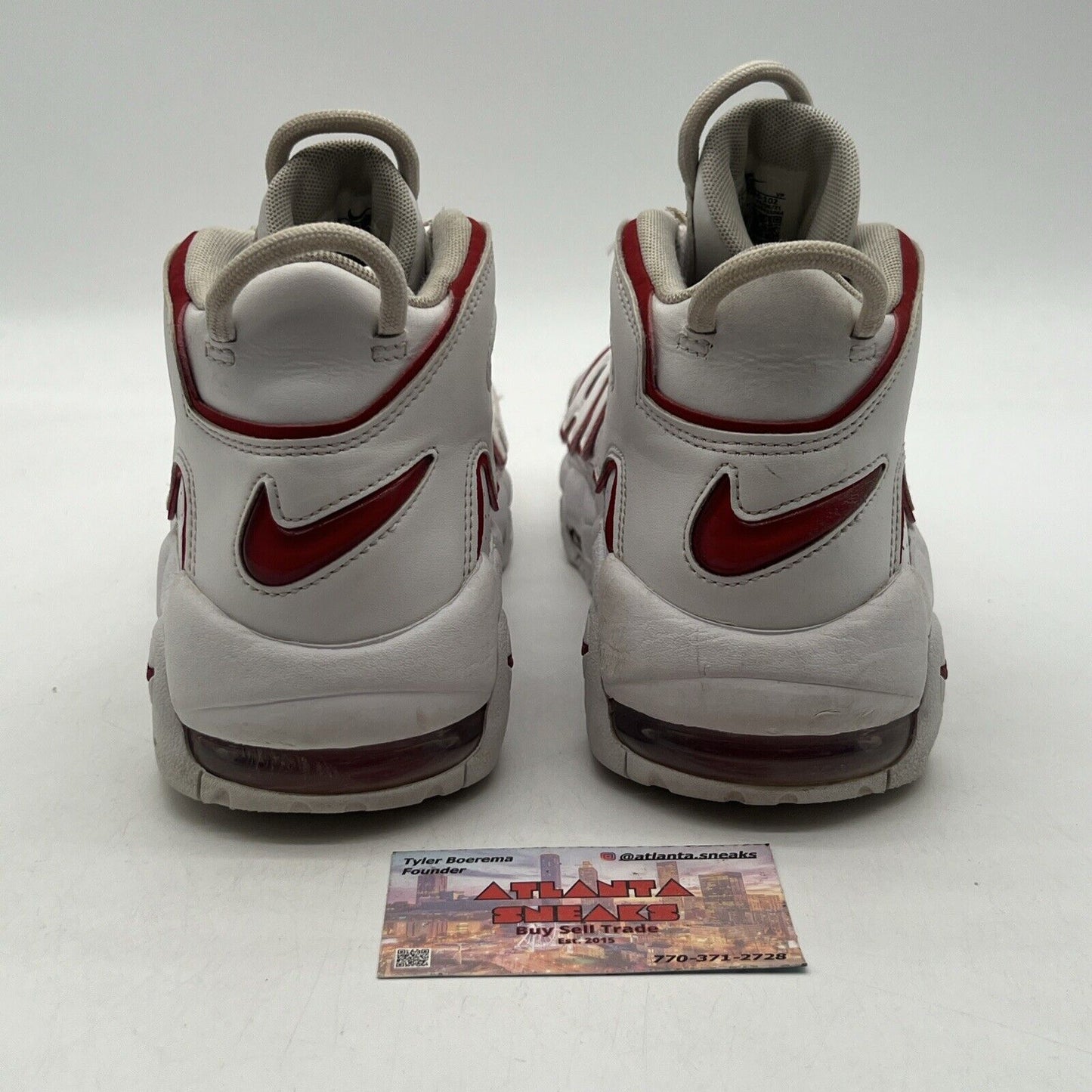 Size 8.5 - Nike Air More Uptempo 2021 White Varsity Red Leather (921948-10221)