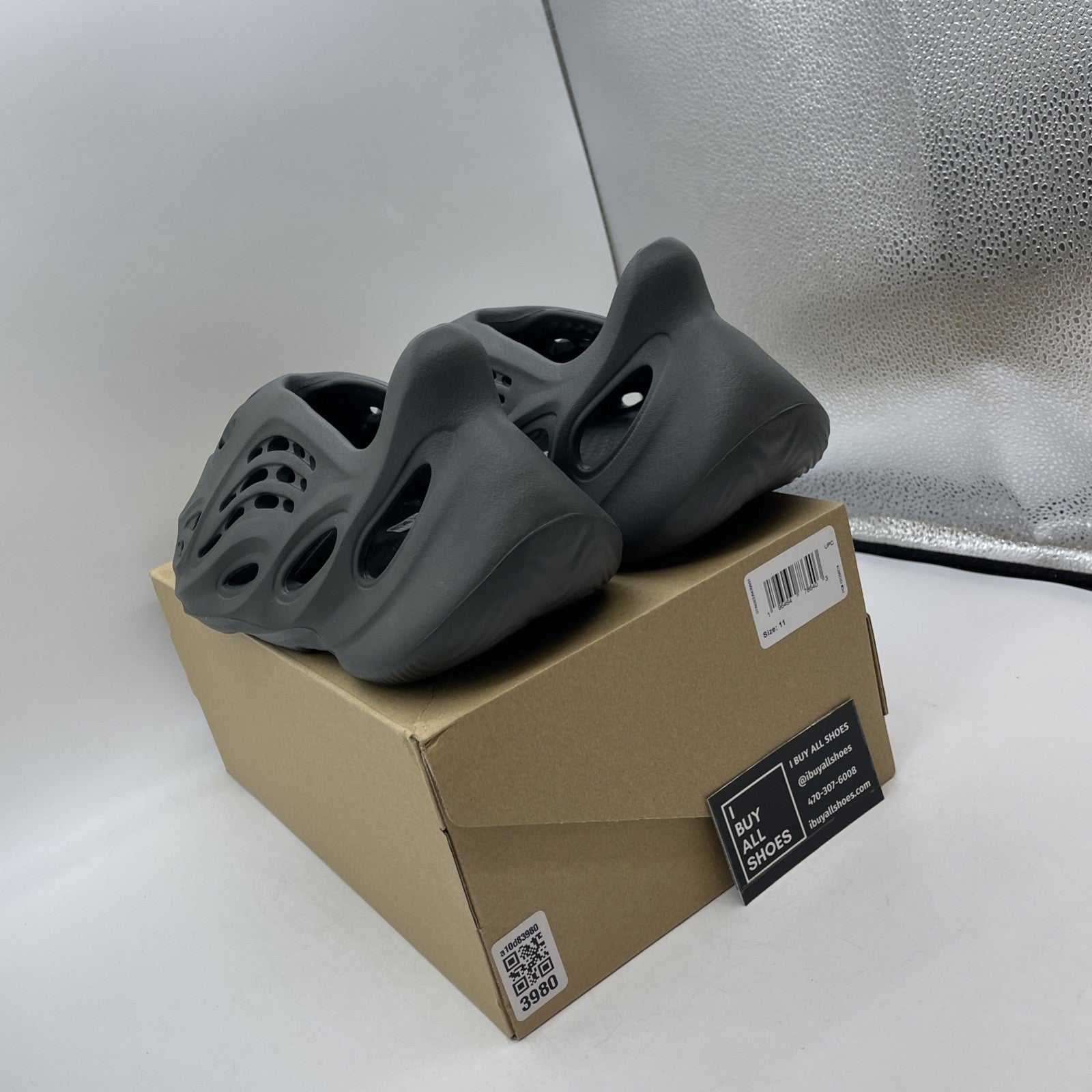 Size 11 - Adidas Yeezy Foam Runner RNR Onyx Black Rubber  (HP8739)