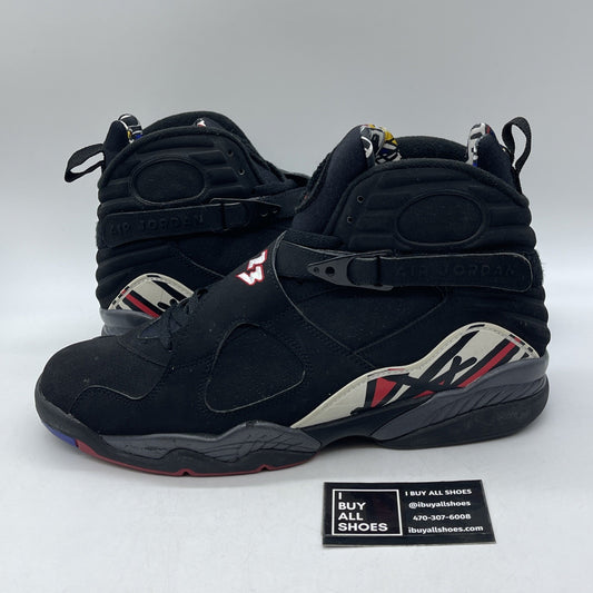 Size 13 - Air Jordan 8 Retro 2007 Playoff Black White Red Suede (305381-061)