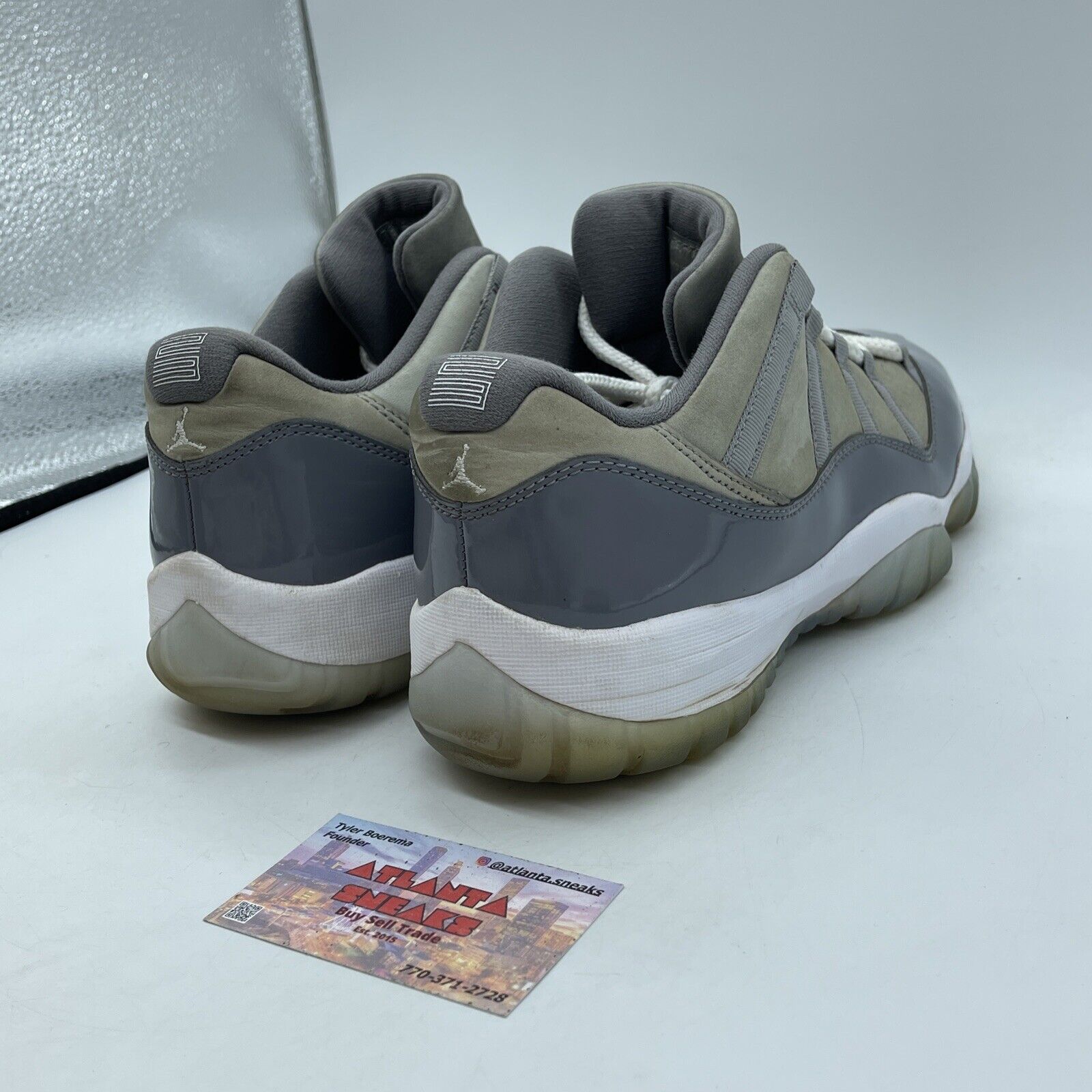 Size 11.5 - Jordan 11 Retro Low Cool Grey 2018 White Suede Leather (528895-003)