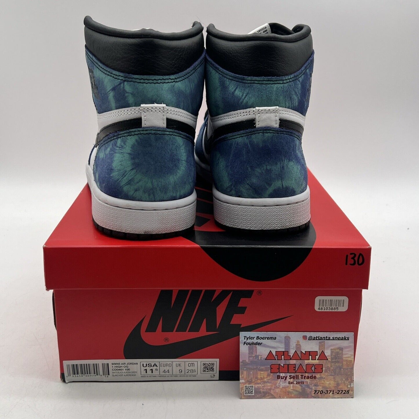 Size 11.5 - Air Jordan 1 Retro OG High Tie-Dye W Black White (CD0461-100)