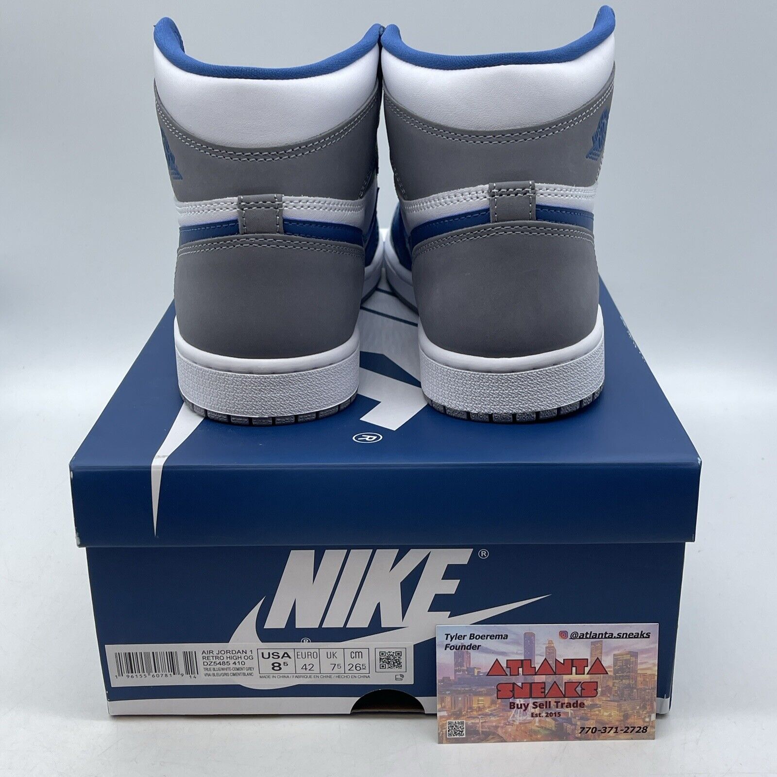 Size 8.5 - Jordan 1 Retro OG High True Blue Grey White Suede (DZ5485-410)