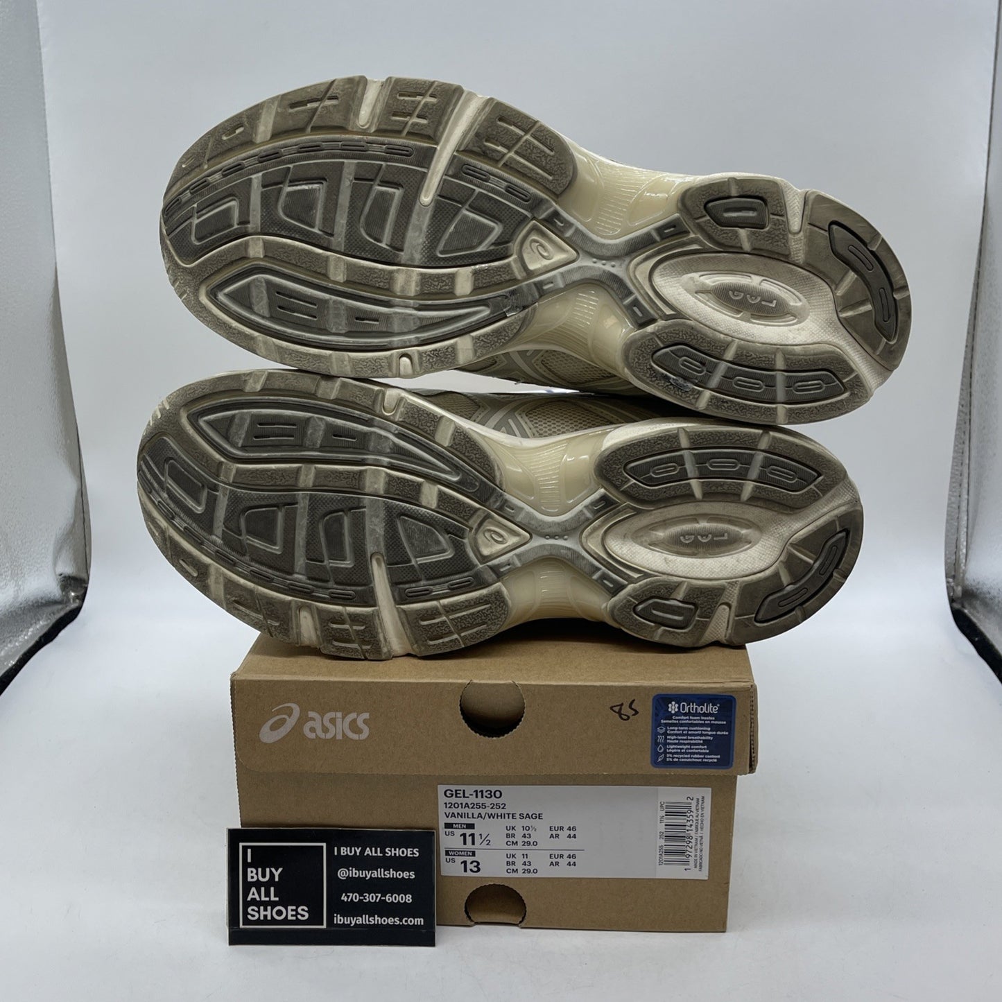 Size 11.5 - Asics Gel 1130 Vanilla White Sage (1201A255-252)