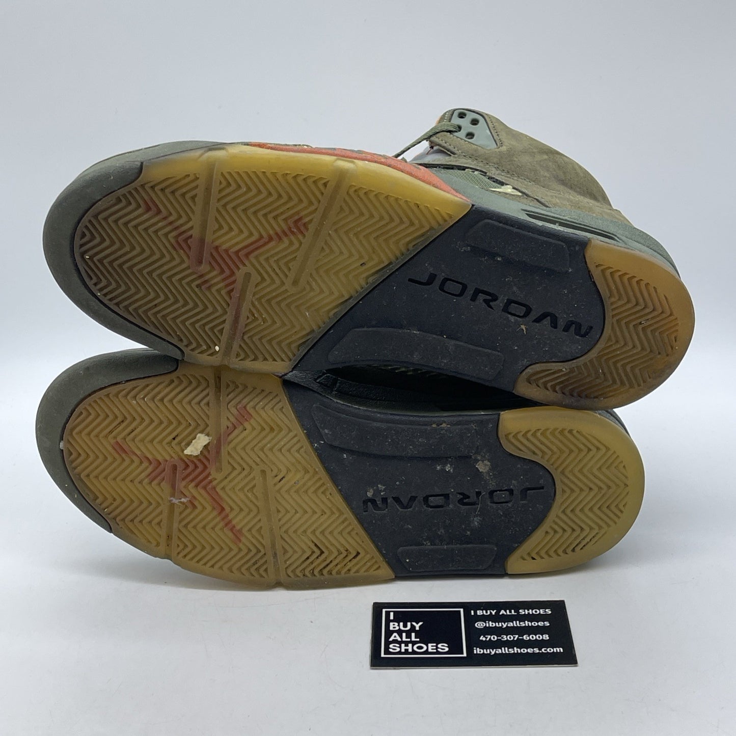 Size 8.5 - Air Jordan 5 Retro LS Olive Orange Green Suede (314259-381)