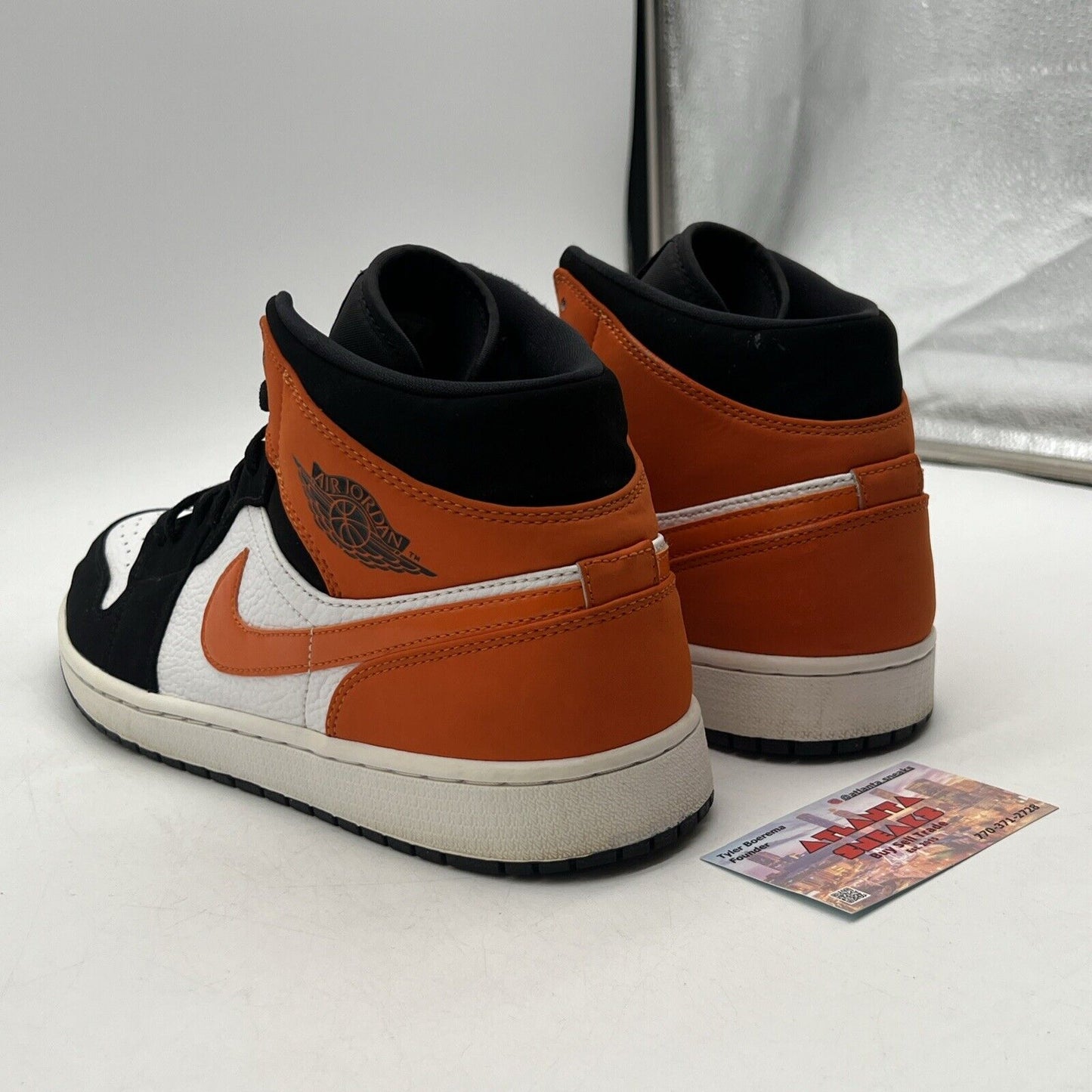 Size 12 - Air Jordan 1 Mid Shattered Backboard Black White Leather (554724-058)