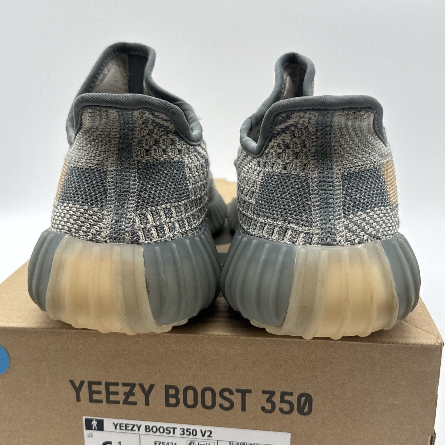 Size 6.5 - adidas Yeezy Boost 350 V2 Low Israfil Blue Yellow Grey Comfy Boost Ye