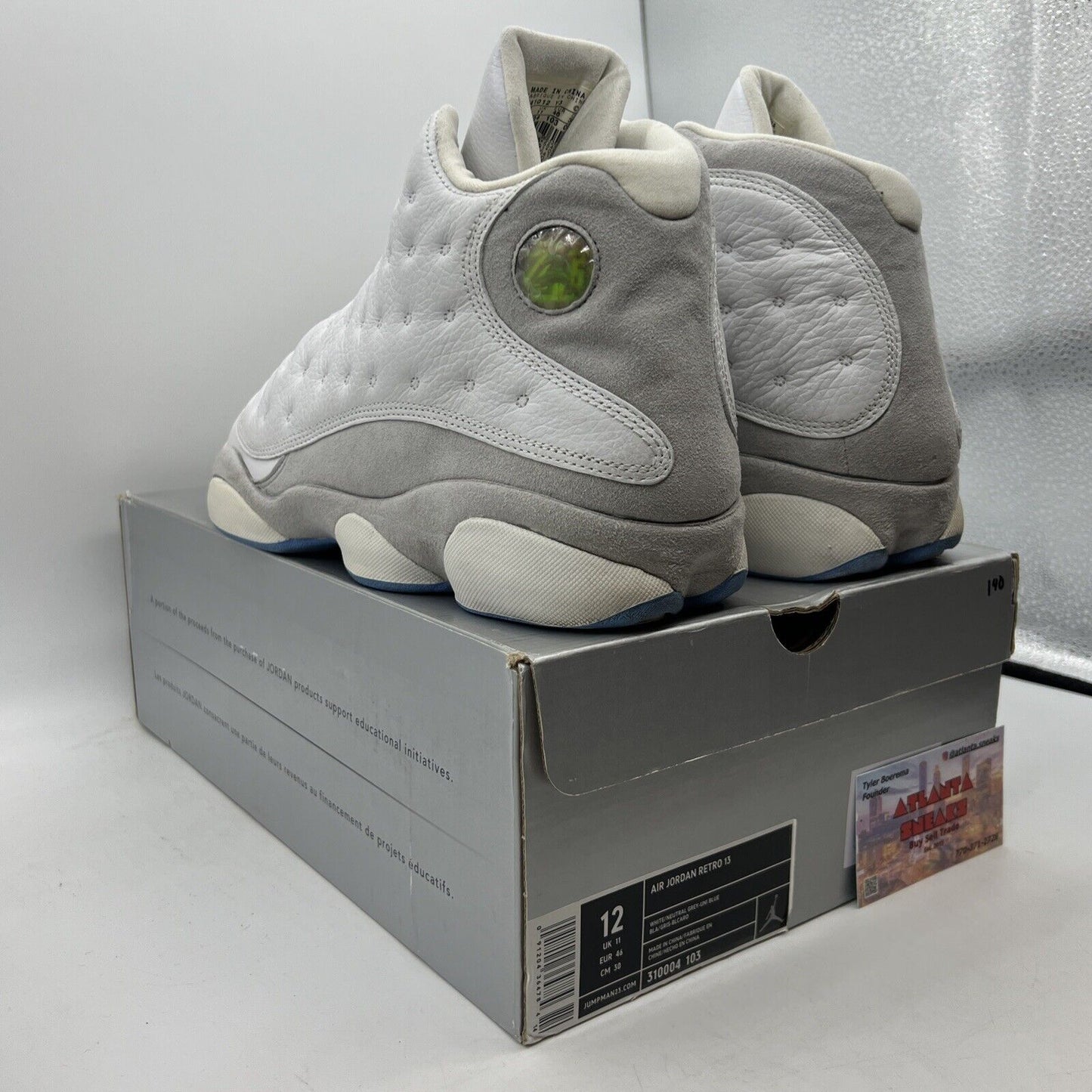 Size 12 - Air Jordan 13 Retro Neutral Grey White Leather Suede (310004-103)